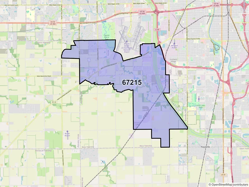 Map of ZIP Code 67215 — Wichita, KS