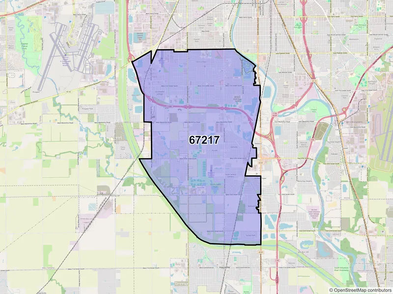 Map of ZIP Code 67217 — Wichita, KS