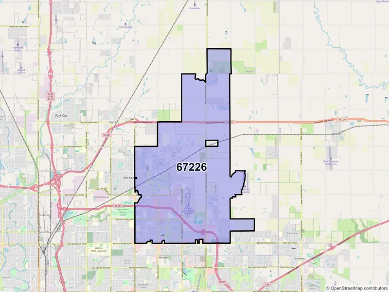 Map of ZIP Code 67226 — Wichita, KS