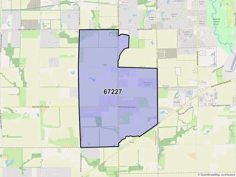 Map of ZIP Code 67227 — Wichita, KS