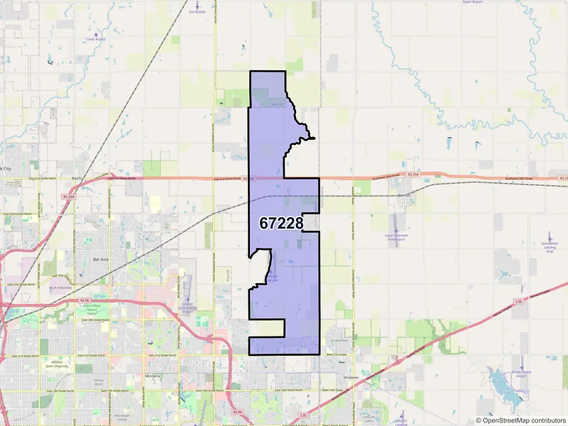 Map of ZIP Code 67228 — Wichita, KS