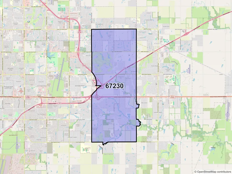 Map of ZIP Code 67230 — Wichita, KS