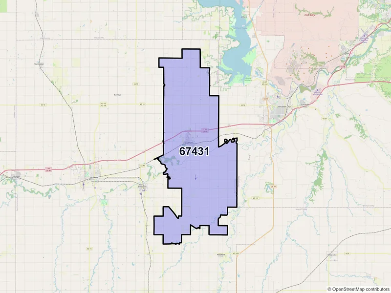 Map of ZIP Code 67431 — Chapman, KS