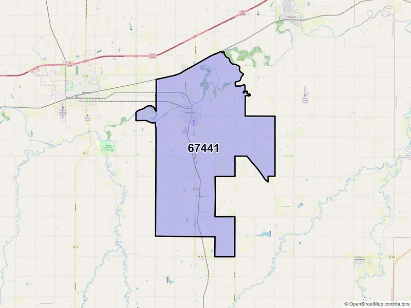Map of ZIP Code 67441 — Enterprise, KS