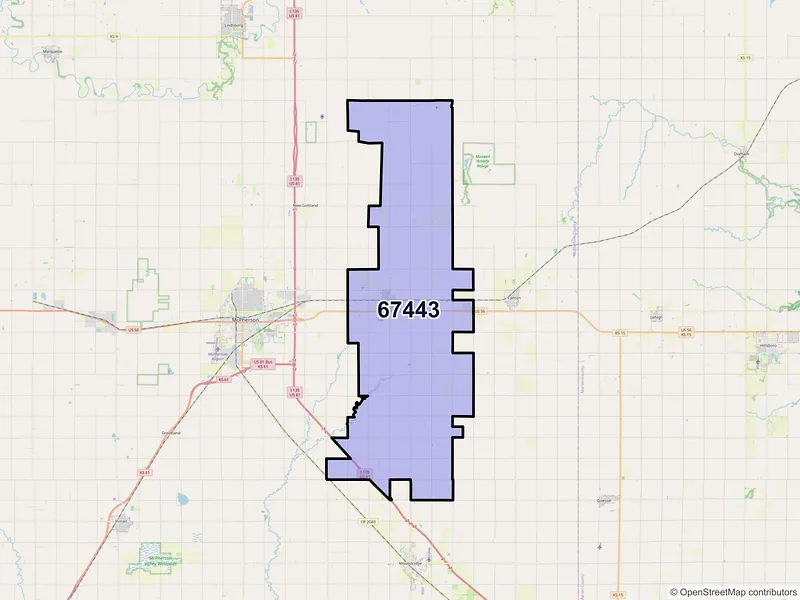 Map of ZIP Code 67443 — Galva, KS