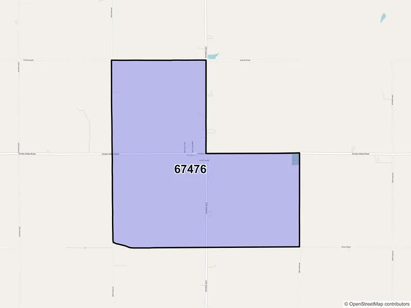 Map of Roxbury, Kansas and ZIP codes