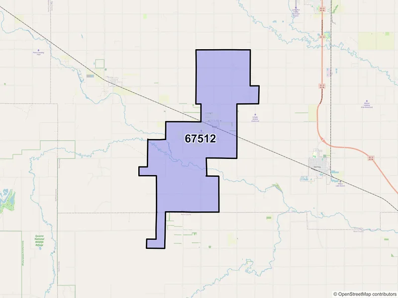 Map of ZIP Code 67512 — Alden, KS