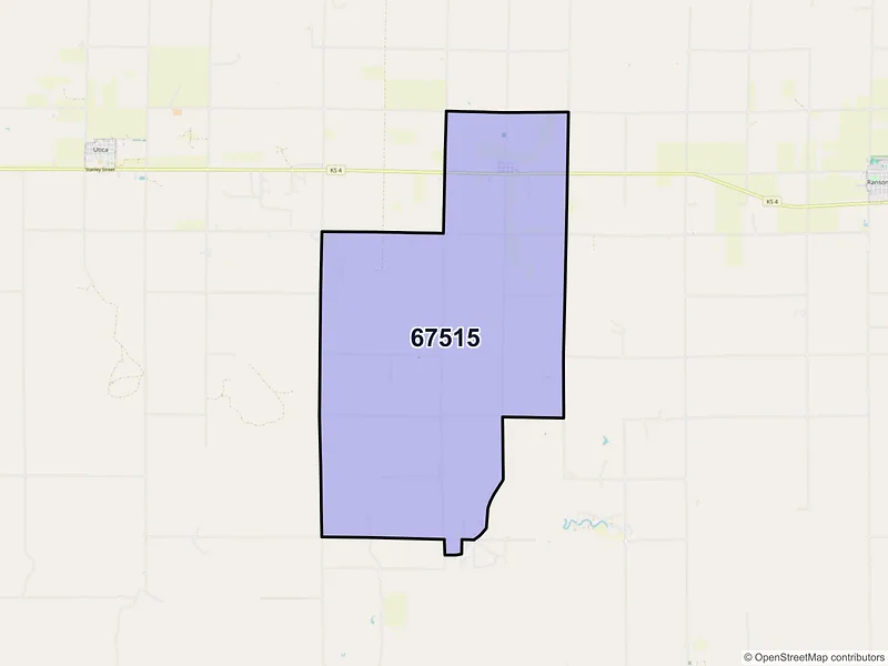 Map of ZIP Code 67515 — Arnold, KS