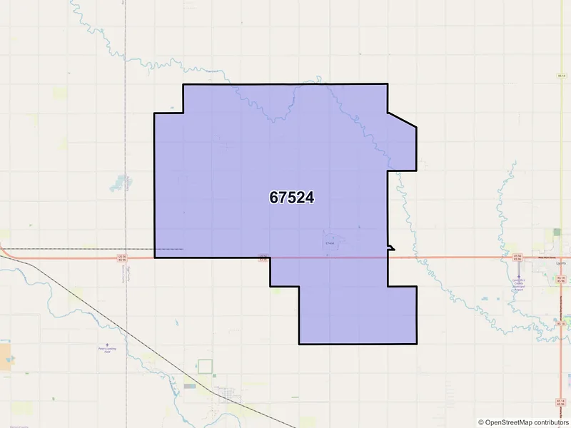 Map of ZIP Code 67524 — Chase, KS