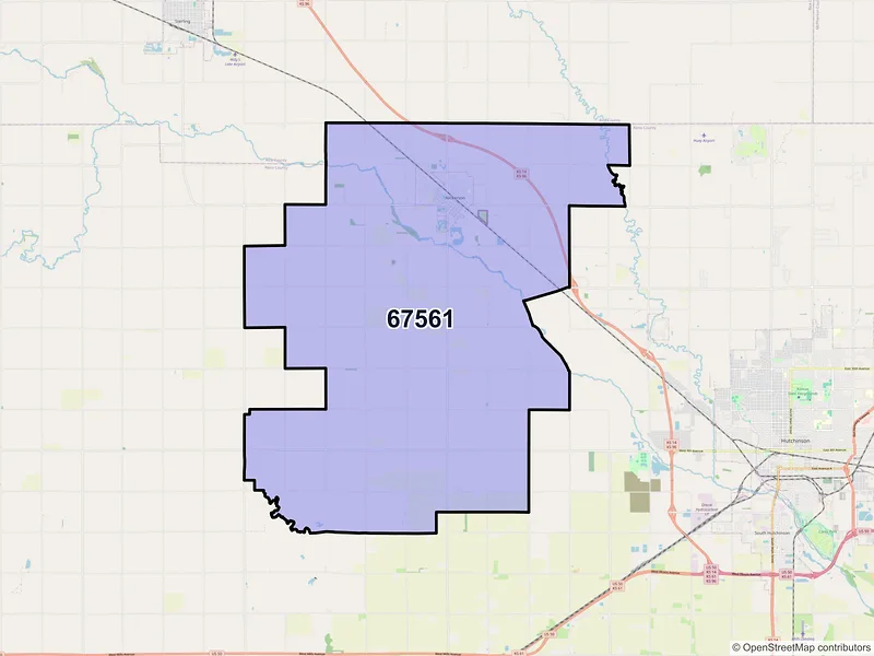 Map of ZIP Code 67561 — Nickerson, KS