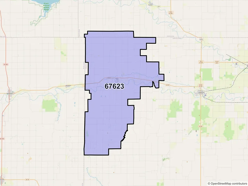 Map of ZIP Code 67623 — Alton, KS