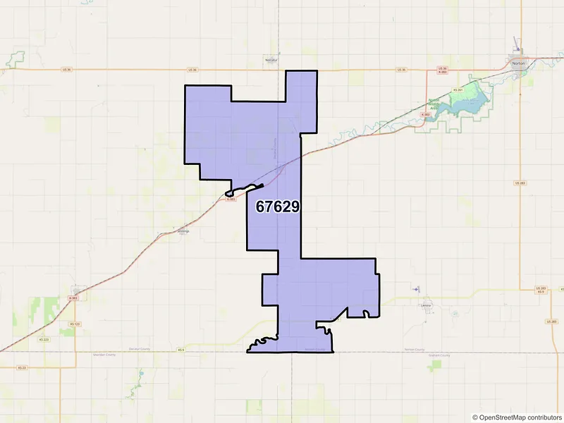 Map of ZIP Code 67629 — Clayton, KS