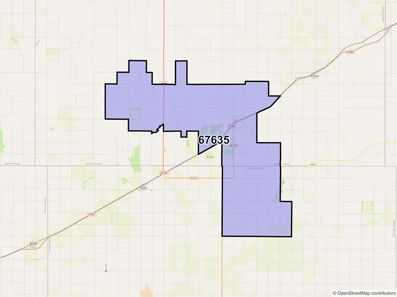 Map of Dresden, Kansas and ZIP codes