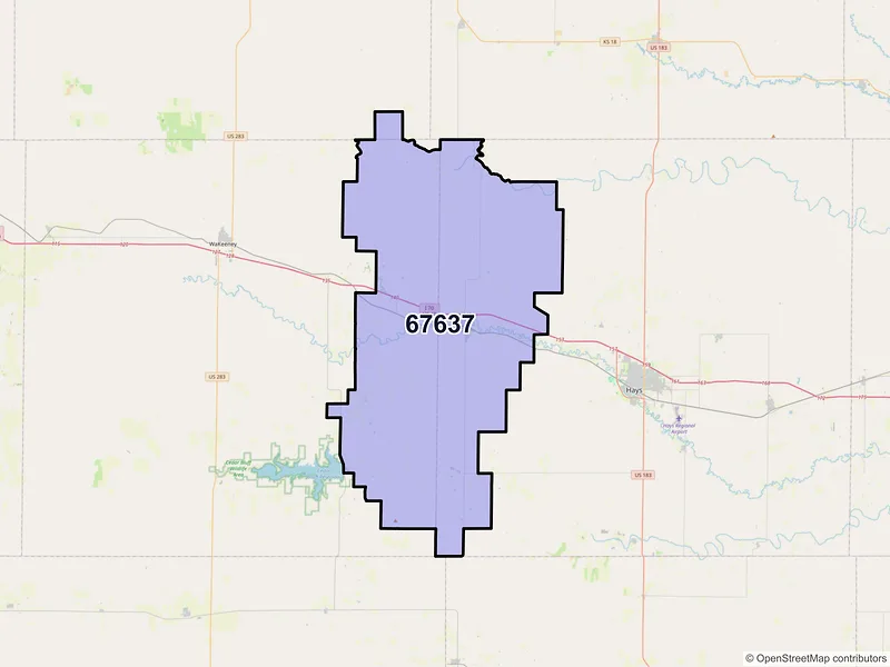 Map of ZIP Code 67637 — Ellis, KS