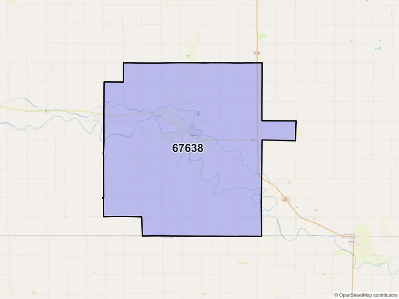 Map of ZIP Code 67638 — Gaylord, KS