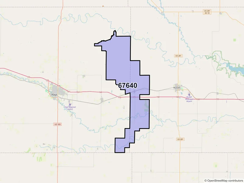 Map of ZIP Code 67640 — Gorham, KS