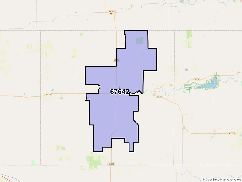 Map of ZIP Code 67642 — Hill City, KS