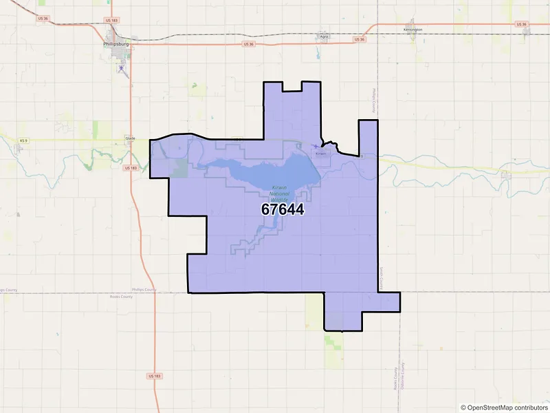 Map of ZIP Code 67644 — Kirwin, KS