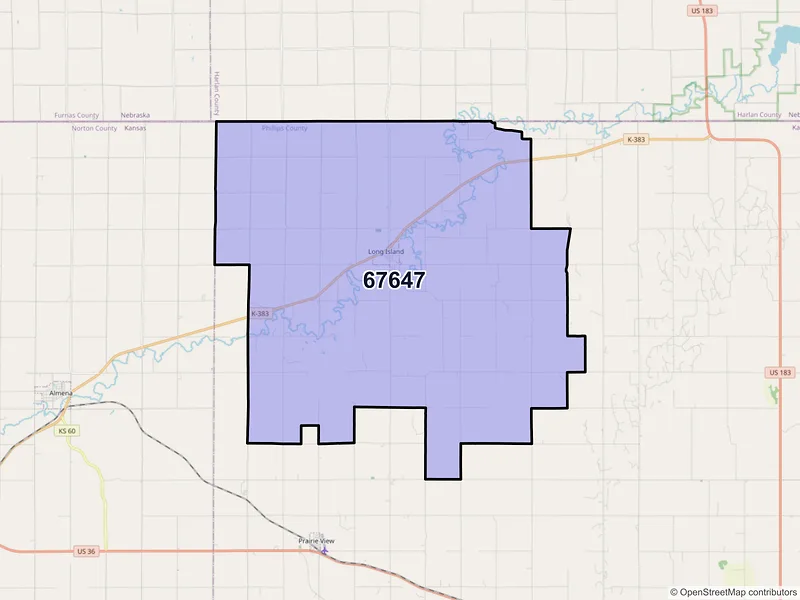 Map of ZIP Code 67647 — Long Island, KS