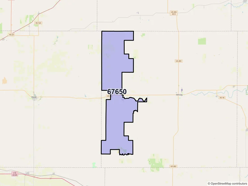 Map of ZIP Code 67650 — Morland, KS
