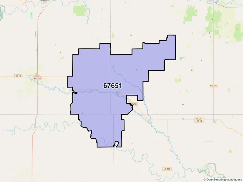 Map of ZIP Code 67651 — Natoma, KS