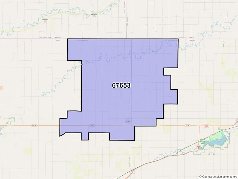 Map of Norcatur, Kansas and ZIP codes