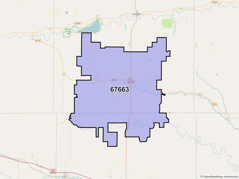 Map of ZIP Code 67663 — Plainville, KS