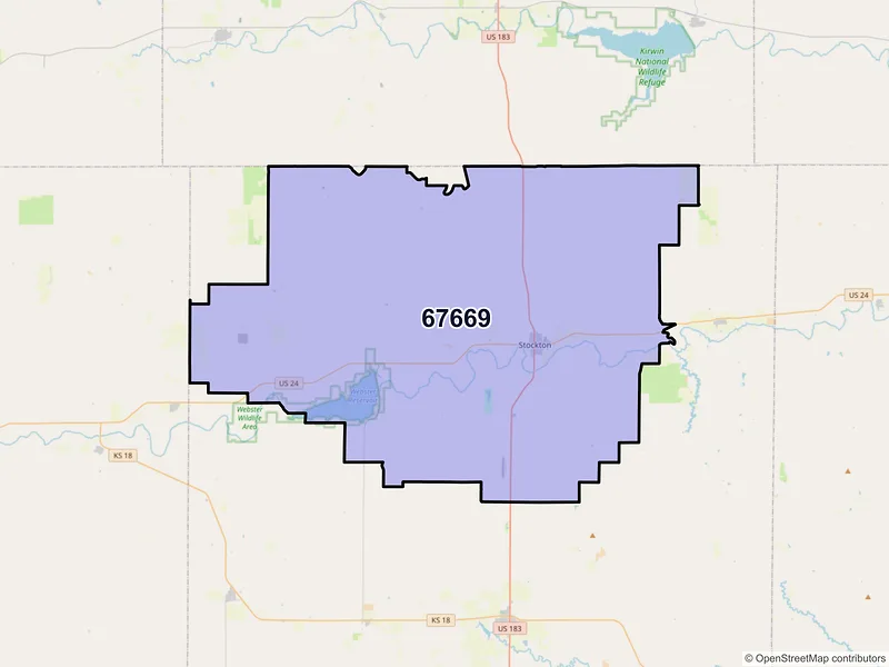 Map of ZIP Code 67669 — Stockton, KS