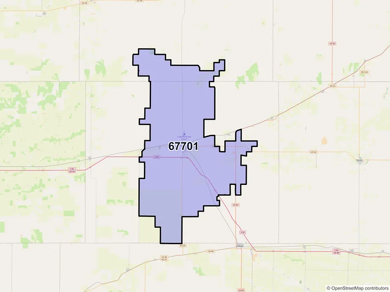 Map of ZIP Code 67701 — Colby, KS