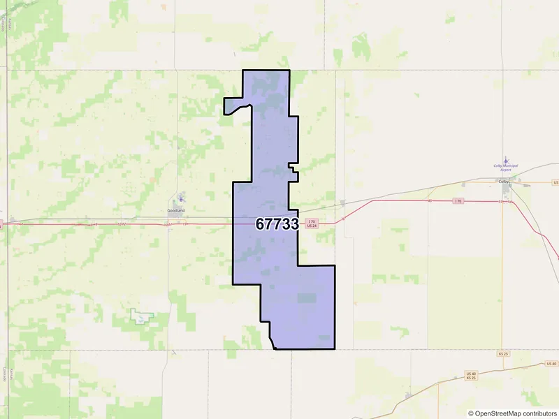 Map of ZIP Code 67733 — Edson, KS