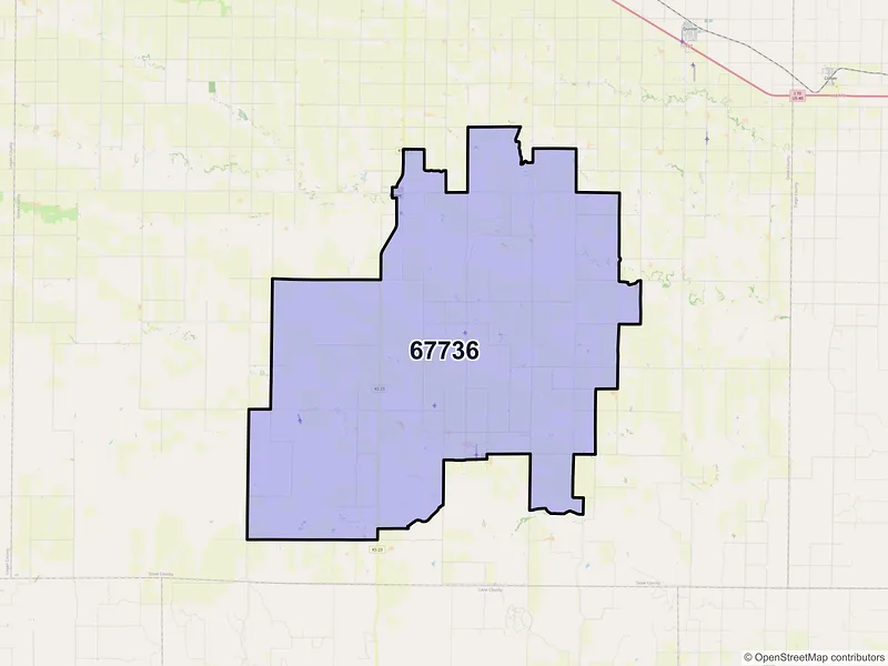 Map of ZIP Code 67736 — Gove, KS