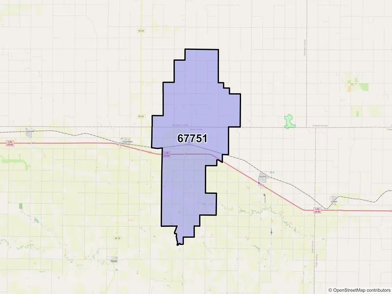 Map of ZIP Code 67751 — Park, KS