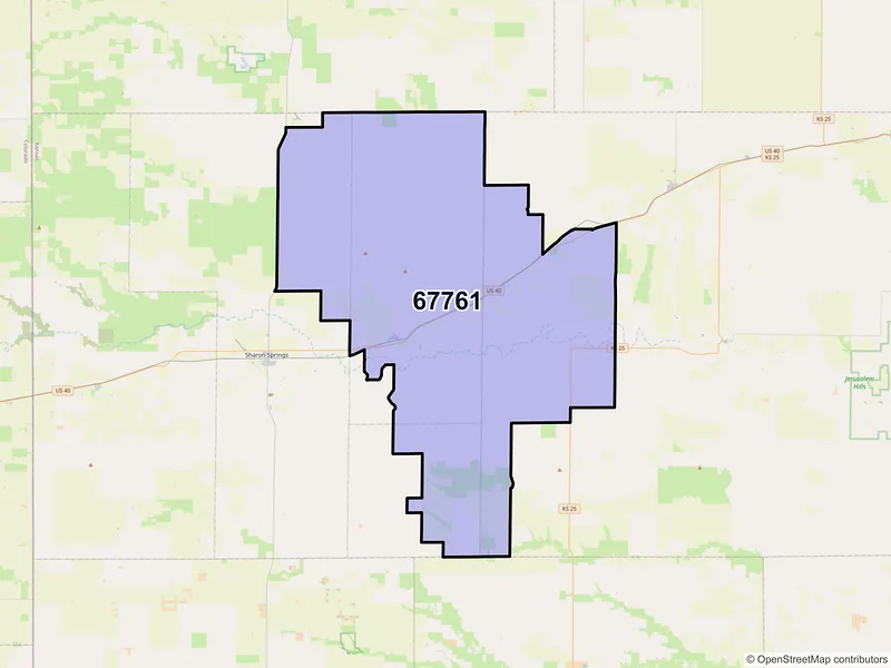 Map of ZIP Code 67761 — Wallace, KS