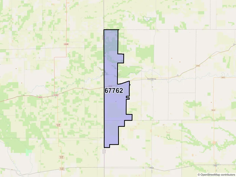 Map of Weskan, Kansas and ZIP codes