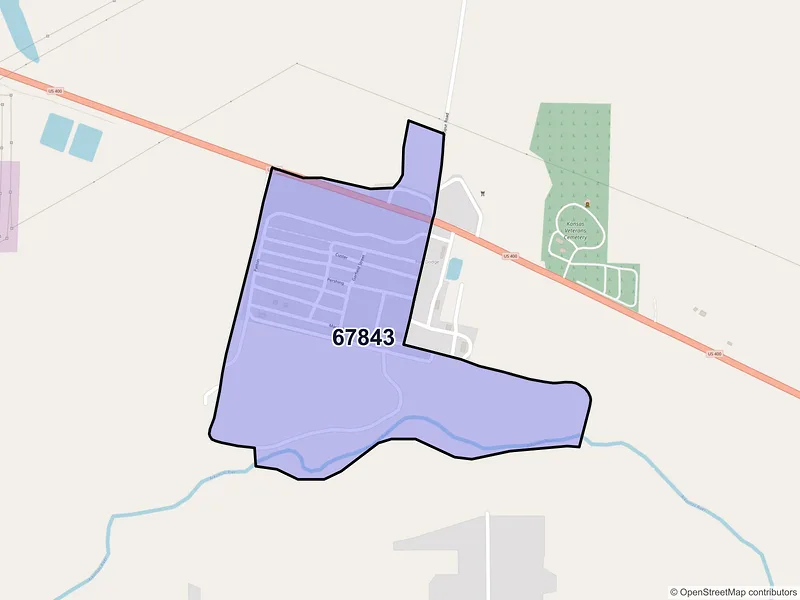 Map of ZIP Code 67843 — Fort Dodge, KS