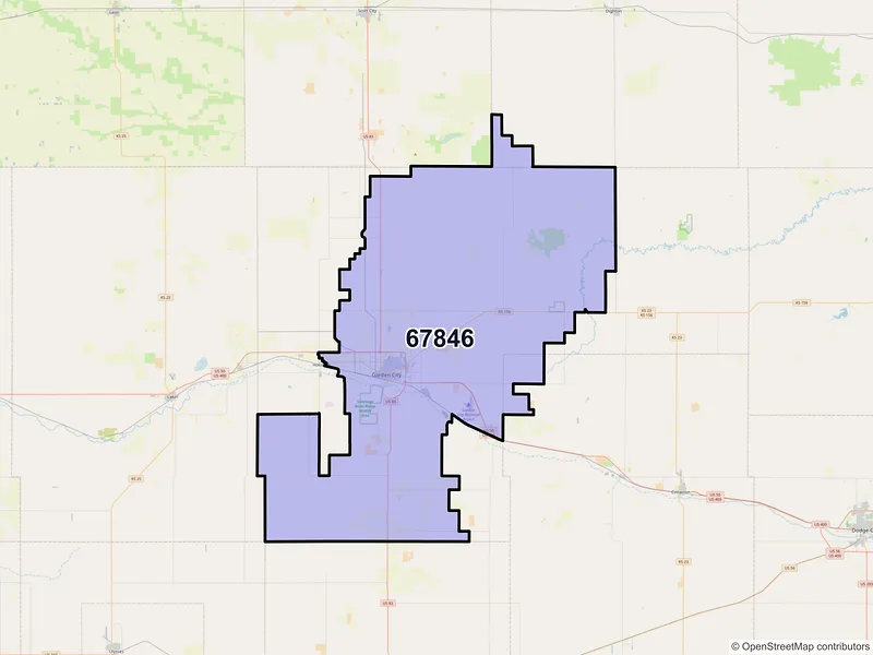 Map of ZIP Code 67846 — Garden City, KS