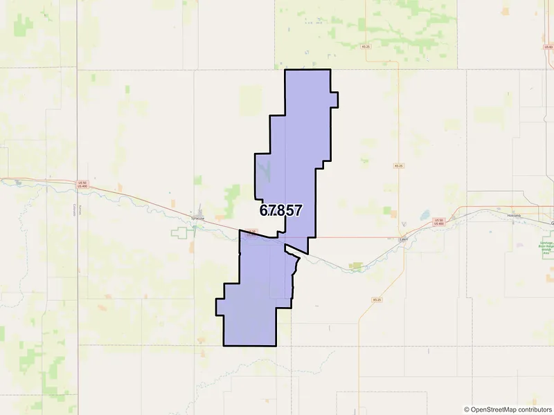 Map of ZIP Code 67857 — Kendall, KS