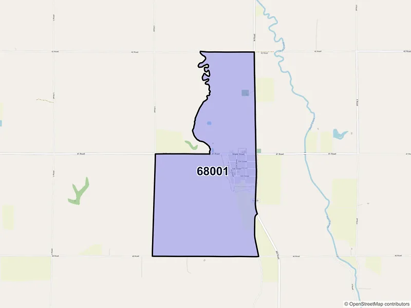 Map of ZIP Code 68001 — Abie, NE