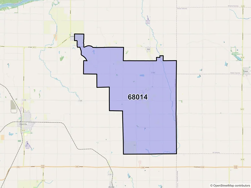 Map of ZIP Code 68014 — Bruno, NE