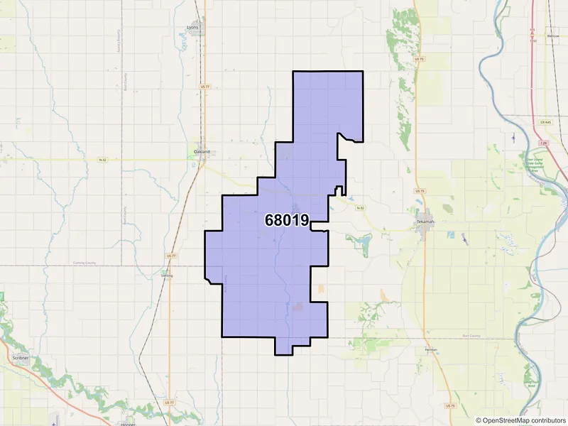 Map of Craig, Nebraska and ZIP codes