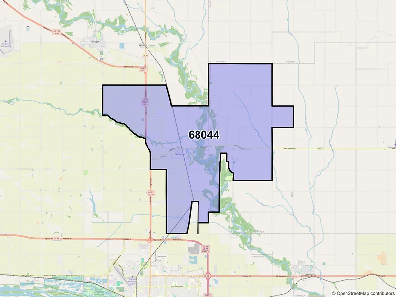 Map of ZIP Code 68044 — Nickerson, NE