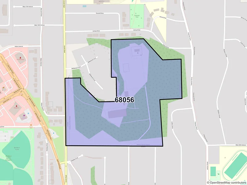 Map of ZIP Code 68056 — St Columbans, NE