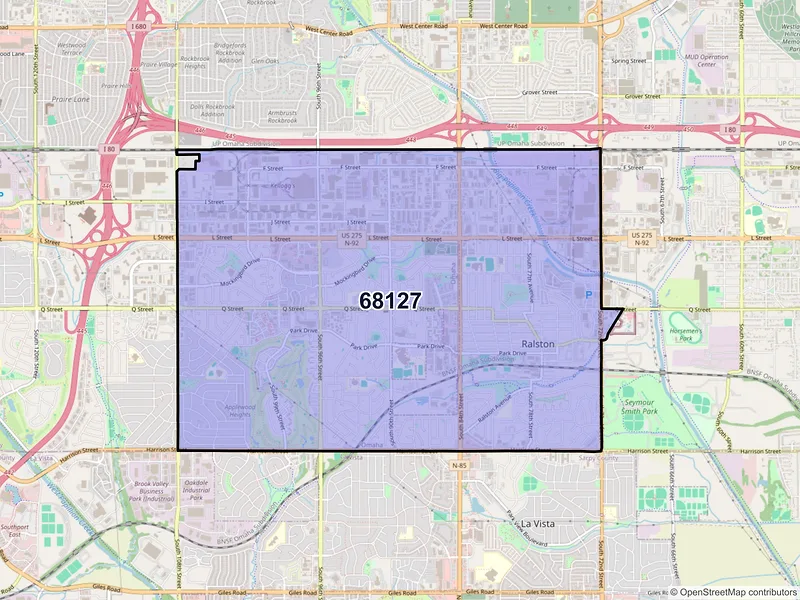 Map of ZIP Code 68127 — Omaha, NE