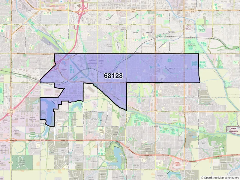 Map of ZIP Code 68128 — La Vista, NE