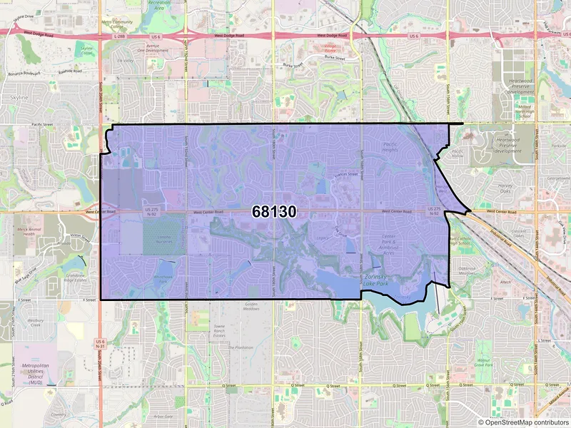 Map of ZIP Code 68130 — Omaha, NE
