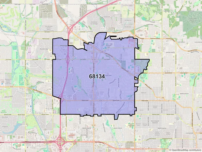 Map of ZIP Code 68134 — Omaha, NE