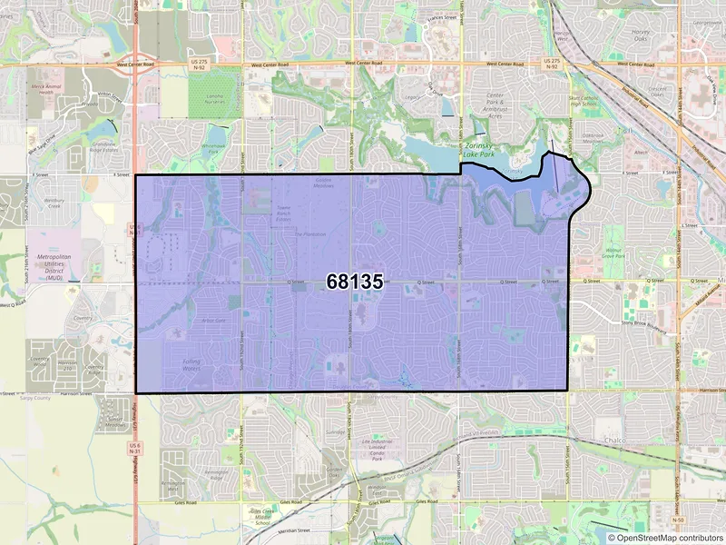 Map of ZIP Code 68135 — Omaha, NE