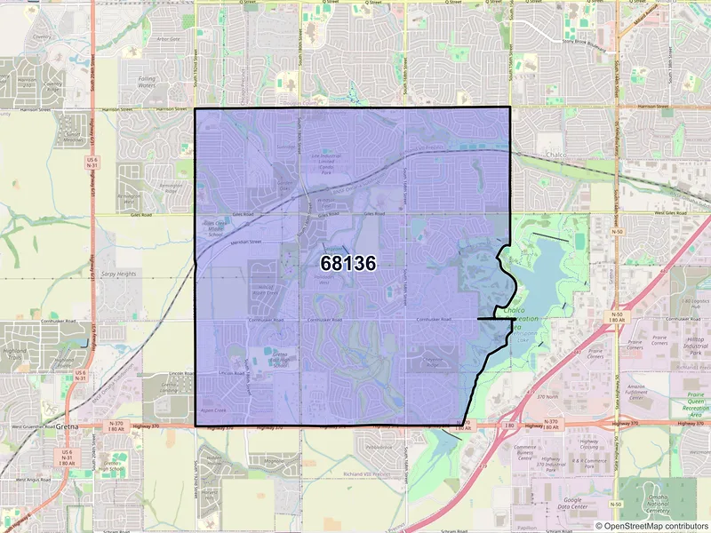 Map of ZIP Code 68136 — Omaha, NE