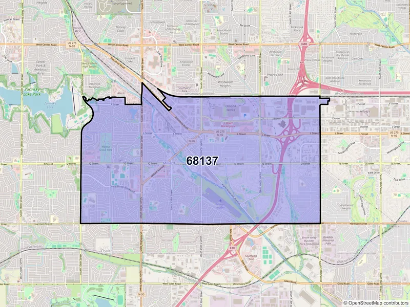 Map of ZIP Code 68137 — Omaha, NE