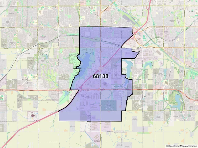 Map of ZIP Code 68138 — Omaha, NE